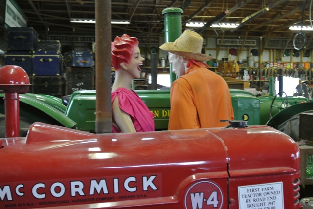 Along with actual vintage cars and tractors, you can find the odd mannequin as well...wonder if this was Granny and Grumpa back in the day?